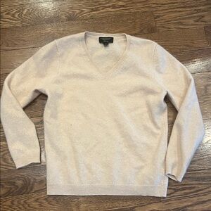 Charter Club L Cream V-Neck Sweater fit M